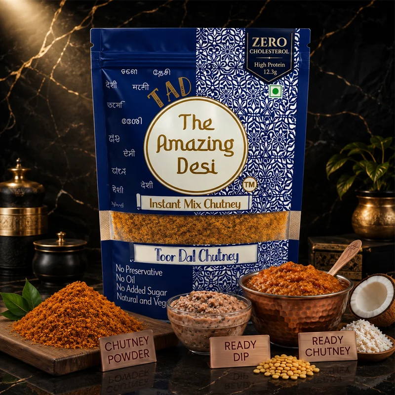Toor Dal Instant Chutney Powder Authentic Idli Dosa Pudi 100gm South Indian Natural Vegan