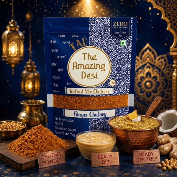 Ginger Instant Chutney Powder Traditional Allam Pachadi 100gm Spicy Tangy Natural Vegan