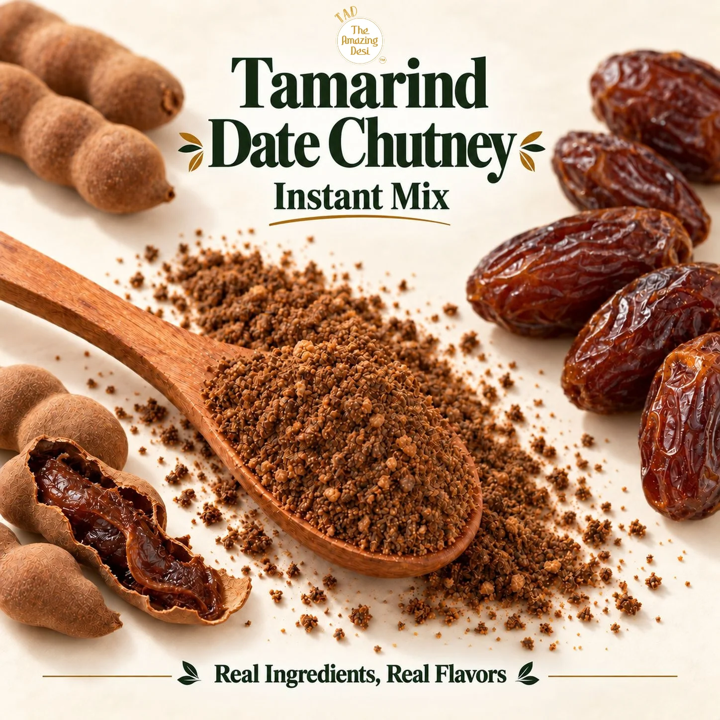 Tamarind Date Instant Chutney Powder Khatti Meethi Imli Chutney 100gm Sweet Tangy Natural Vegan