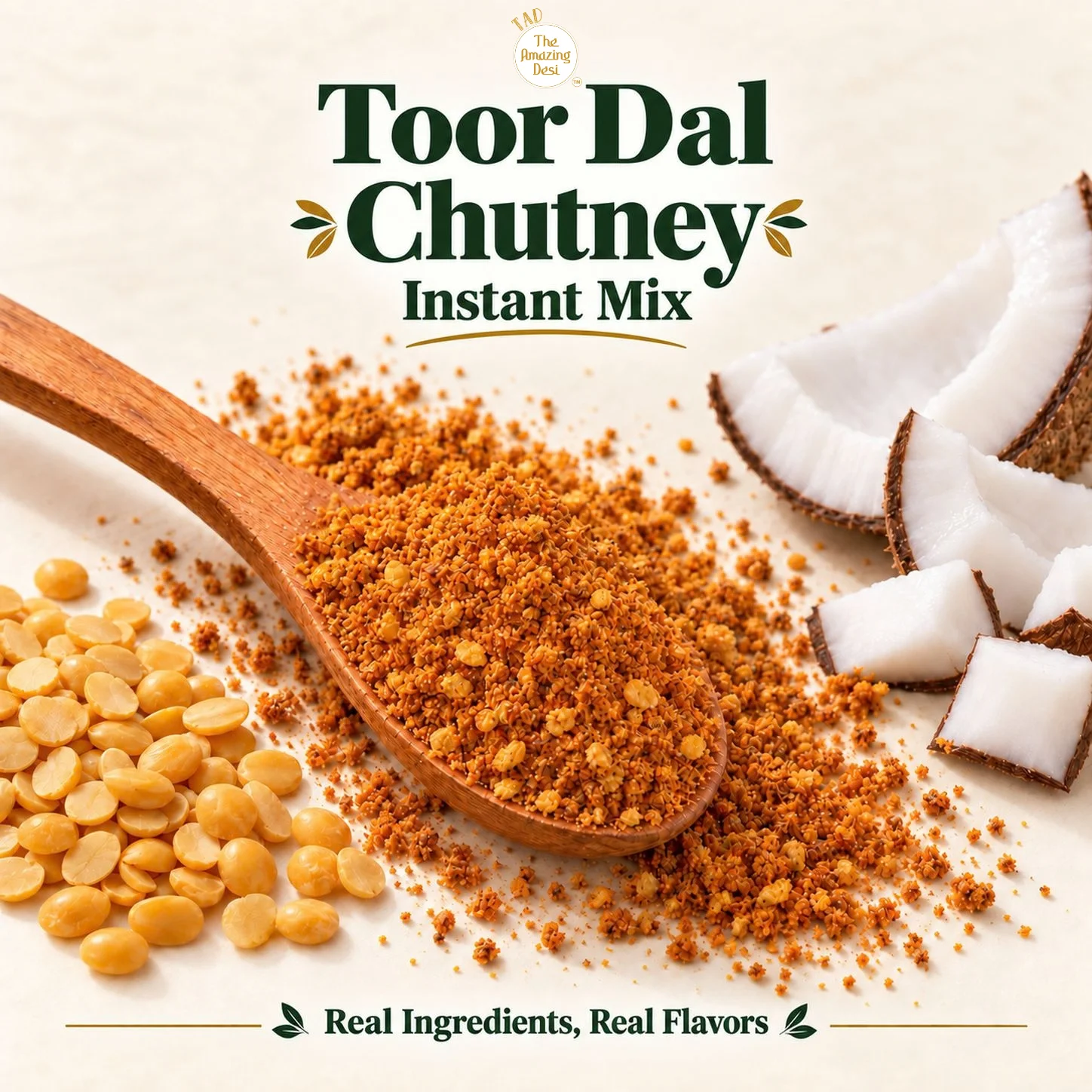 Toor Dal Instant Chutney Powder Authentic Idli Dosa Pudi 100gm South Indian Natural Vegan
