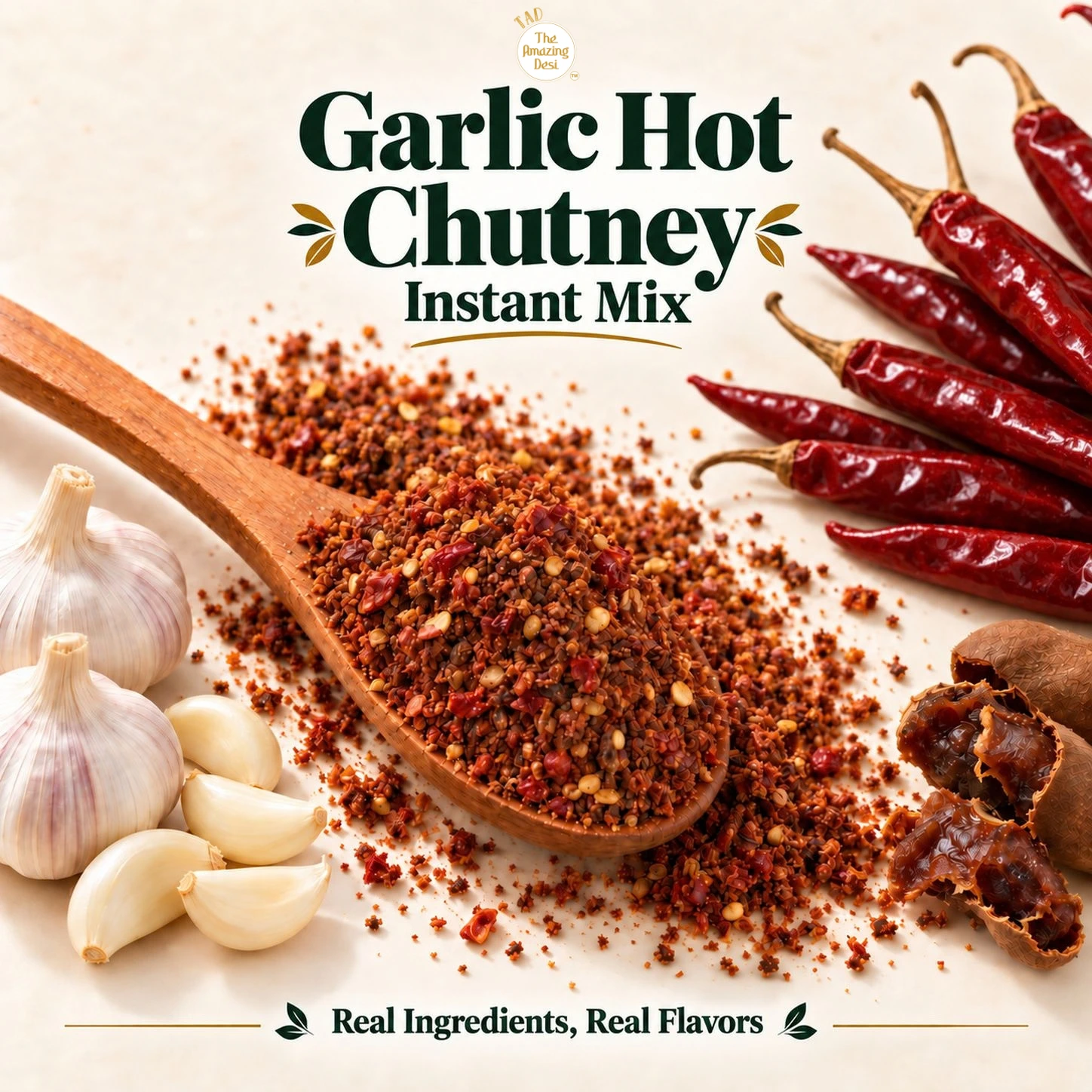 Garlic Hot Instant Chutney Powder Rajasthani Lahsun Ki Chutney 100gm Extra Spicy Natural Vegan