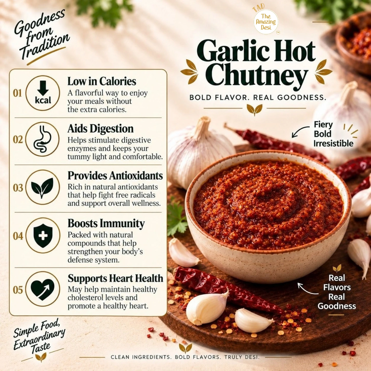 TAD - Garlic (Hot) Instant Chutney Mix Combo | Pack of (2 x 100g) - Image 7