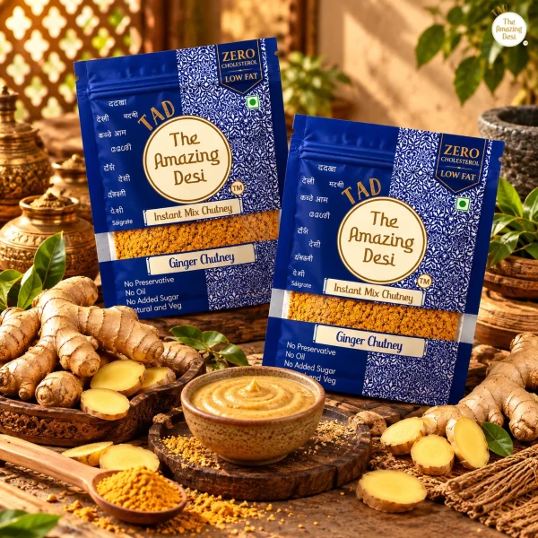 Ginger Instant Chutney Powder Traditional Allam Pachadi 100gm Spicy Tangy Natural Vegan