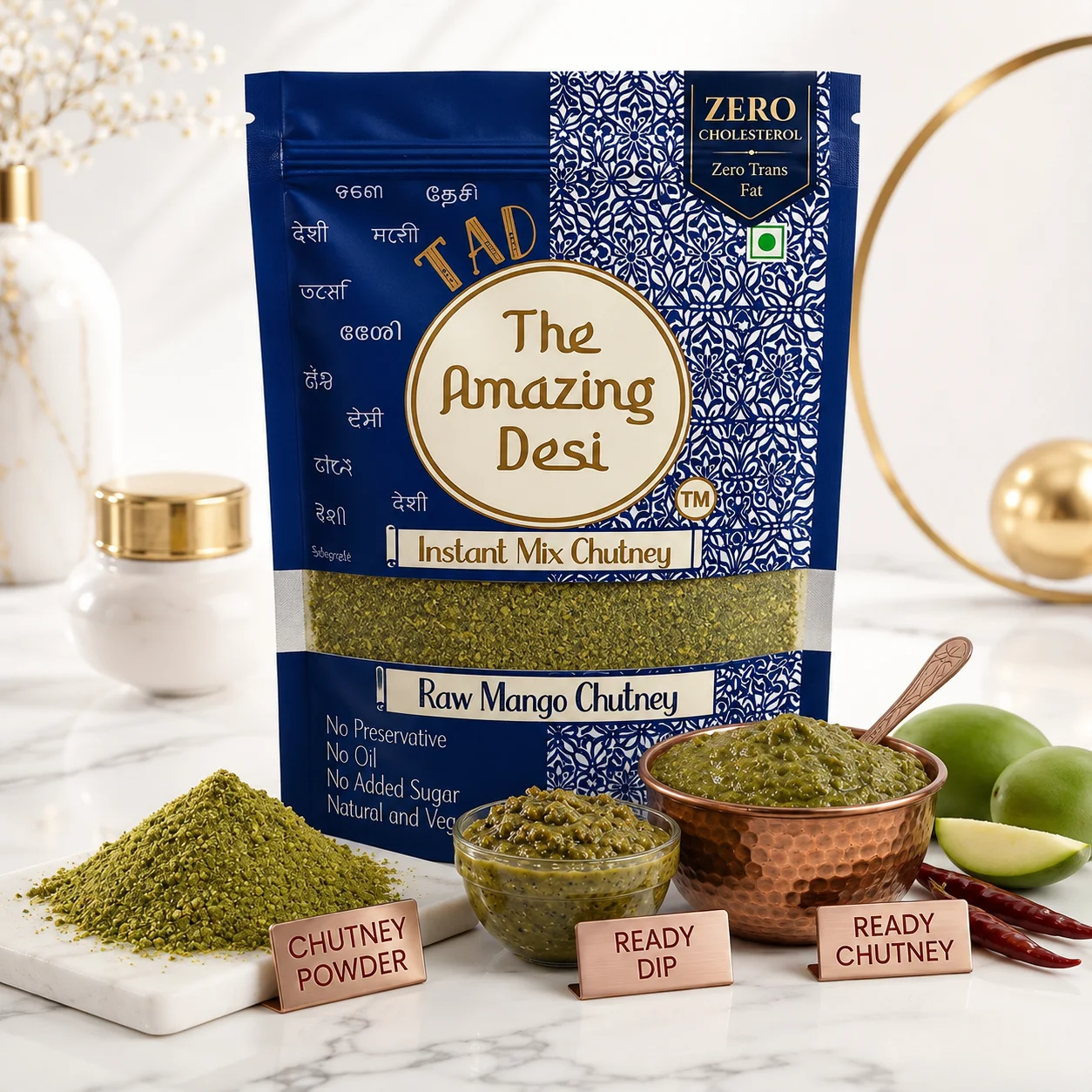 TAD - The Amazing Desi Signature Spice & Herb Chutney Combo | Ginger & Raw Mango Chutney | Ready to Serve | Just Add Water | 5-6 Servings/Pack | Tangy & Spicy | Pack of (2 x 100g) - Image 5