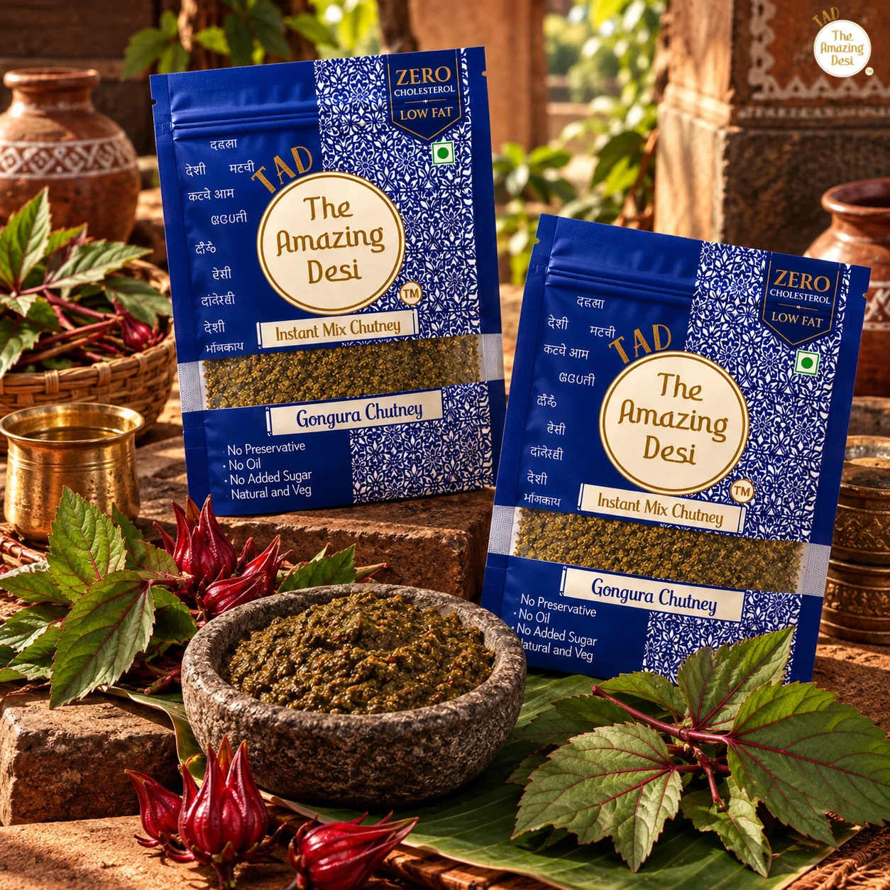 TAD - Gongura Chutney Instant Chutney Mix Combo | Pack of (2 x 100g)
