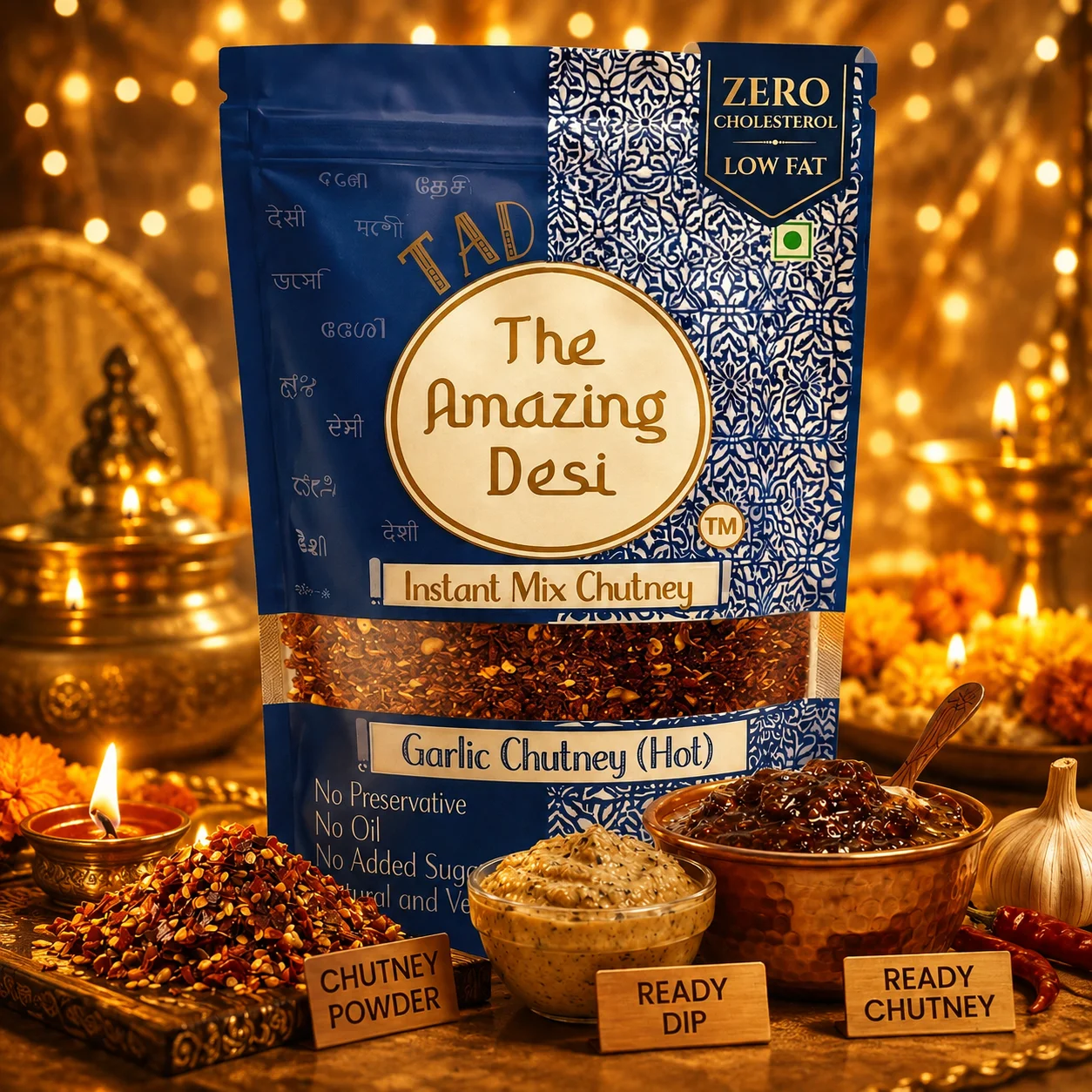 TAD – The Amazing Desi Sour & Sizzle Chutney Combo | Gongura & Garlic Chutney | 5-6 Servings/Pack | Instant South Indian Style Chutney Mix | Pack of (2 x 100g) - Image 7