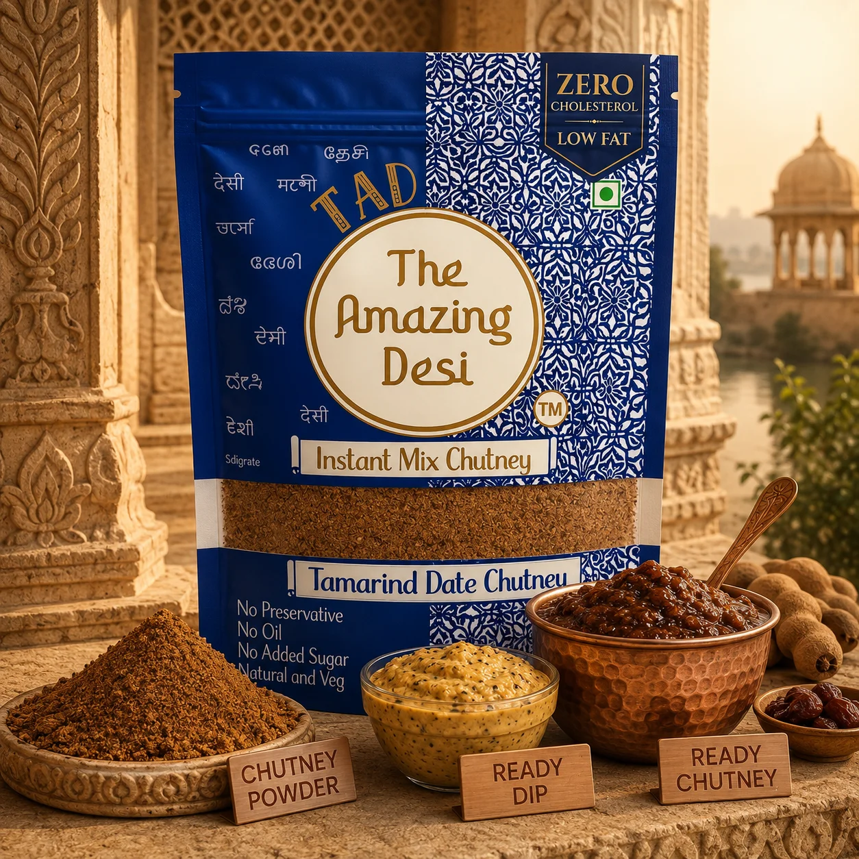 TAD - The Amazing Desi Fresh Bliss & Sweet Twist Chutney Combo | Tamarind Date & Mint Chutney | Authentic, Sweet, Tangy & Refreshing | Ready-to-Eat | Pack of (2 x 100g) - Image 2