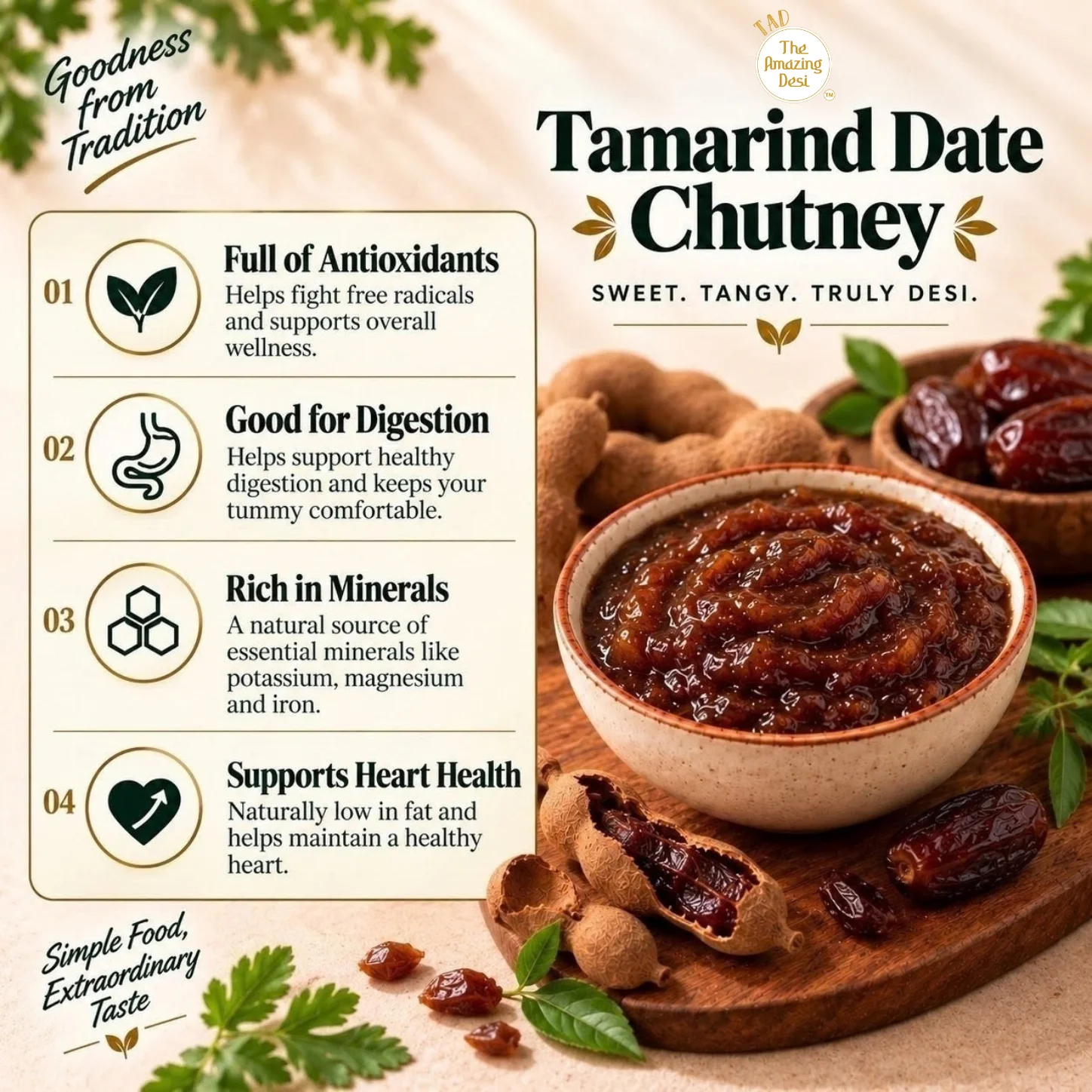 TAD - The Amazing Desi Fresh Bliss & Sweet Twist Chutney Combo | Tamarind Date & Mint Chutney | Authentic, Sweet, Tangy & Refreshing | Ready-to-Eat | Pack of (2 x 100g) - Image 4