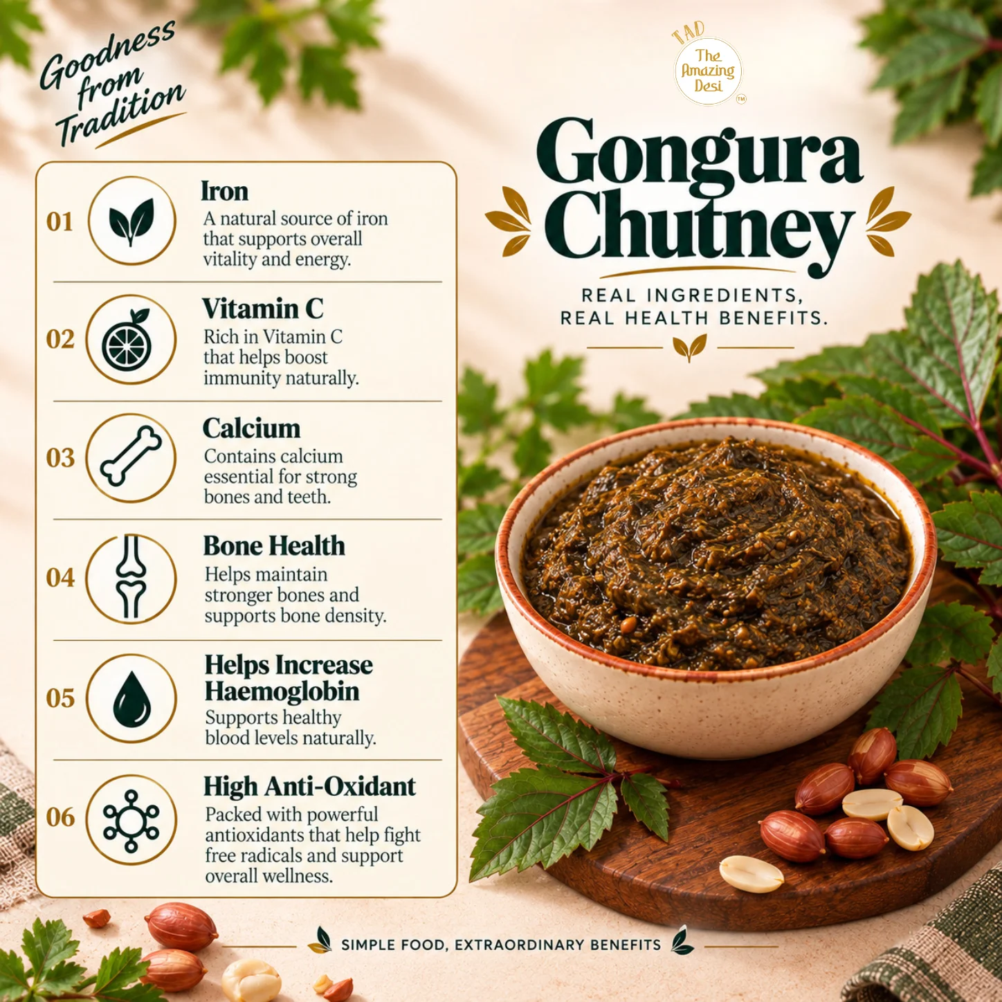 TAD Gongura Chutney Instant Chutney Mix – 100g | Authentic Gongura Pachadi | 3 In 1 Mix - Image 7